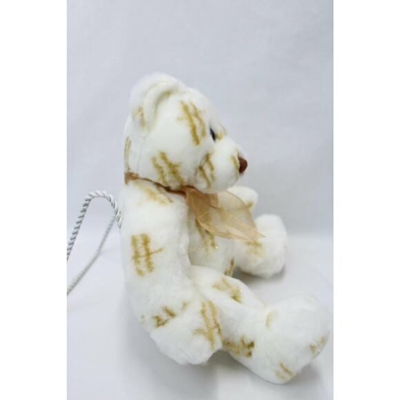 TY Harrods Teddy Bear Toy Kingdom Beanie Baby White & Gold 12" Plush - Picture 3 of 12